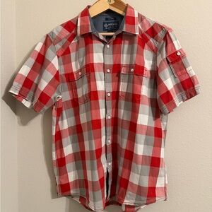 American Rag Red and White Checkered Men's Shirt 100% cotton made